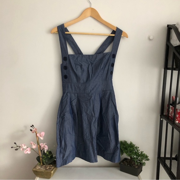 Dresses & Skirts - Blue dots - Mini Overall Dress